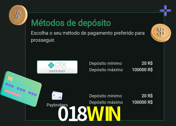 O cassino 018WIN oferece uma grande variedade de métodos de pagamento